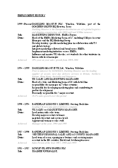 traditional CV page 2