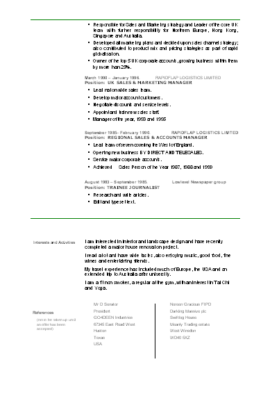 Template CV page 2